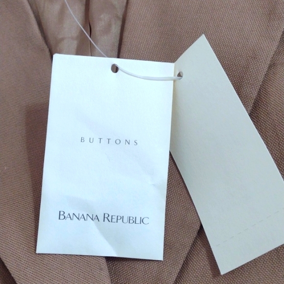 Banana Republic Vintage Brown 2 Button Cotton Blazer Size 4 NWT - Picture 7 of 11